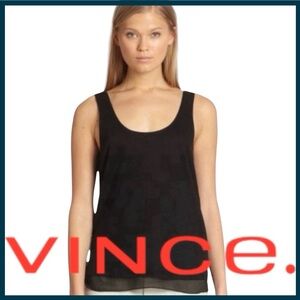 Vince Black Sheer Inset Tank (M)